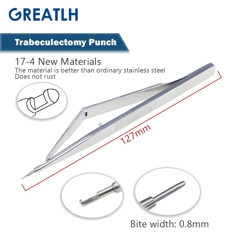 1pcs Trabeculectomy Punch Vitreo-retinal Tools 17-4 Stainless Steel Ophthalmic Instruments