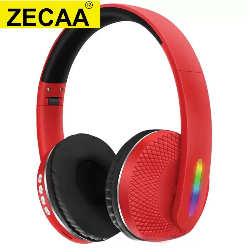 

ZECAA Foldable ANC Bluetooth Wireless Bass Headphone 5.4 Head On Earphone Video Game Headphone With Colorful RGB Light