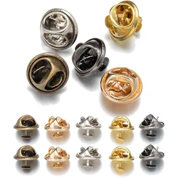 50/100 Sets Metal Butterfly Clutch Locking Tie Backs Replacement with Tacks Blank Pins for DIY Crafts Brooch Jewelry Making