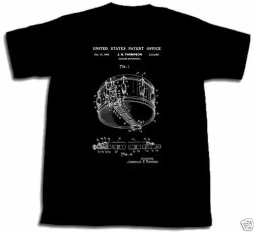 New Top Tees Tshirts  Rogers Dynasonic Snare Drum Patent Shirt New Thompson Tshirtt Shirts