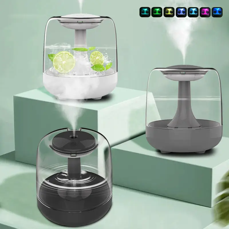 Air Humidifier 440ML Transparent Water Tank Scent Diffuser Nano fine mist atomizer Essential oil Mist Maker 7 LED light Mute