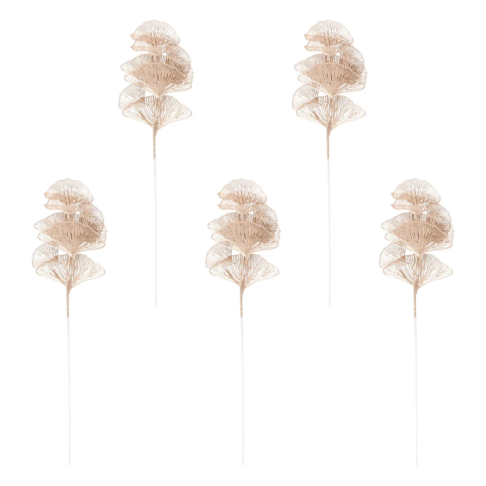 

5pcs Artificial Ginkgo Leaf Lifelike Plastic Decor Wedding Party Supplies Photo PropsDecorations Flower Arrangement Home Cafe