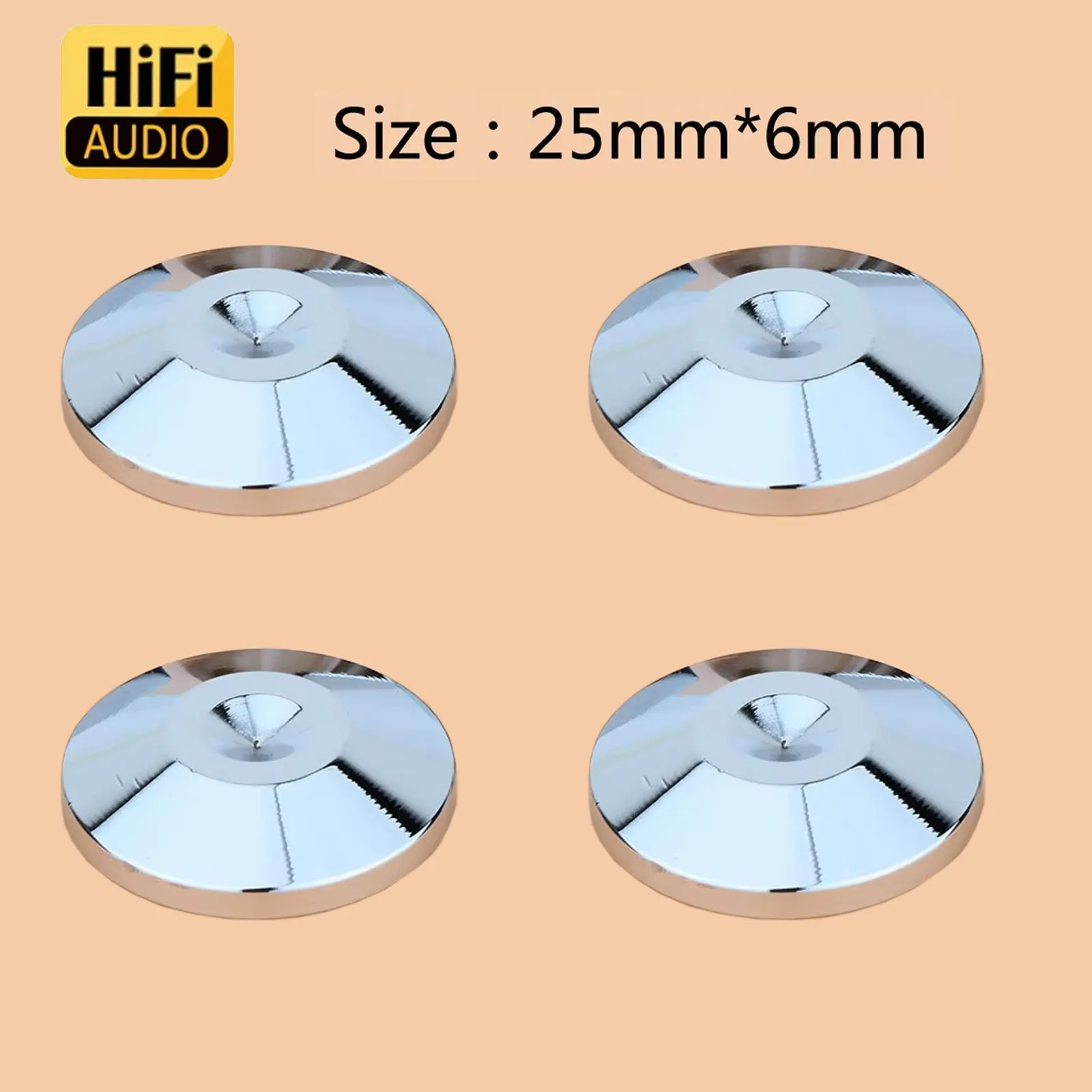 

4pcs Preffair New Arrival 25x6mm HiFi Equipment Speaker Stand Spikes Feet Base Pad Floor Disc Best Price Acoustic Components