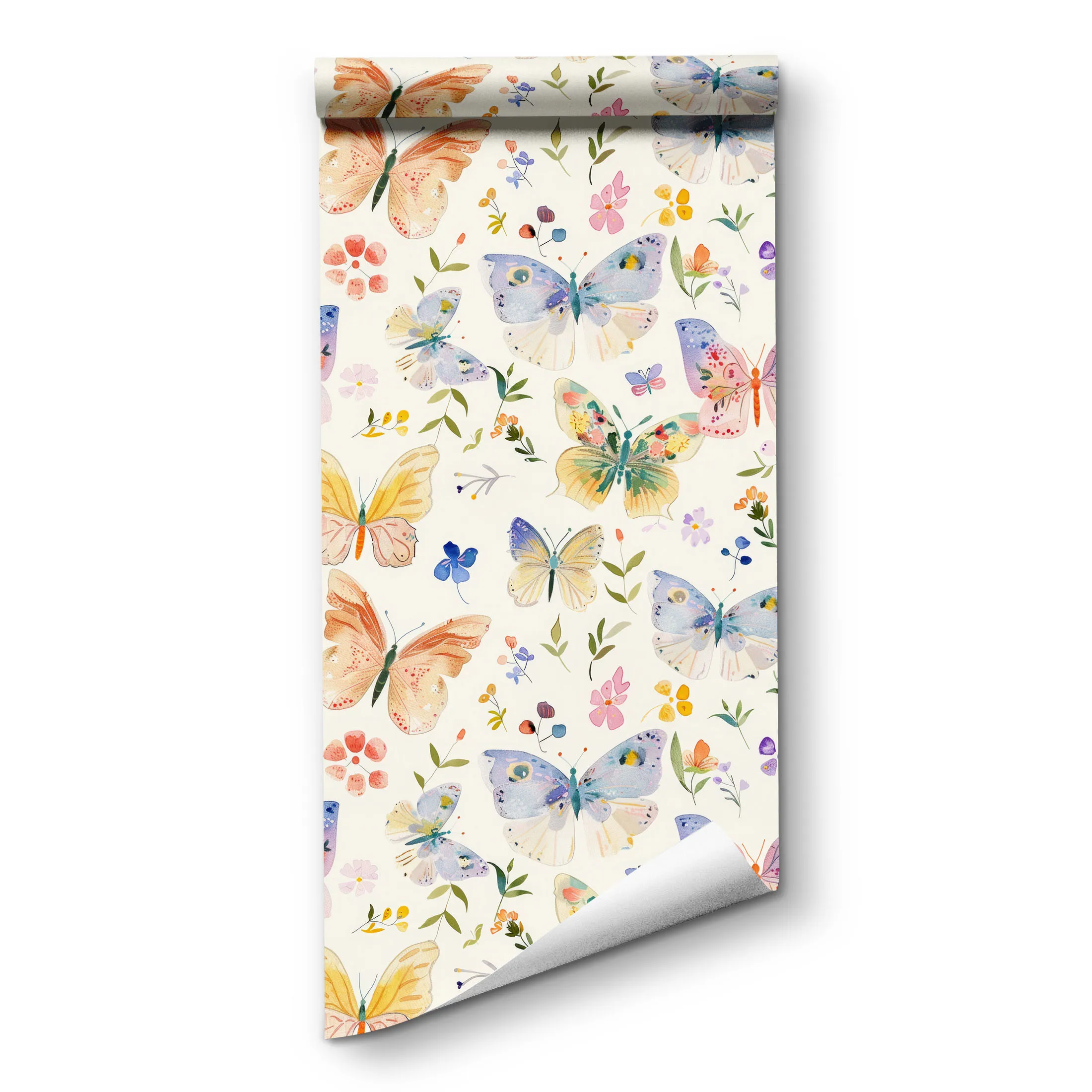 Watercolor Butterfly Floral Wallpaper Self Adhesive Boho Home Decor Waterproof Wall Paper for Bedroom Kids Room Living Room