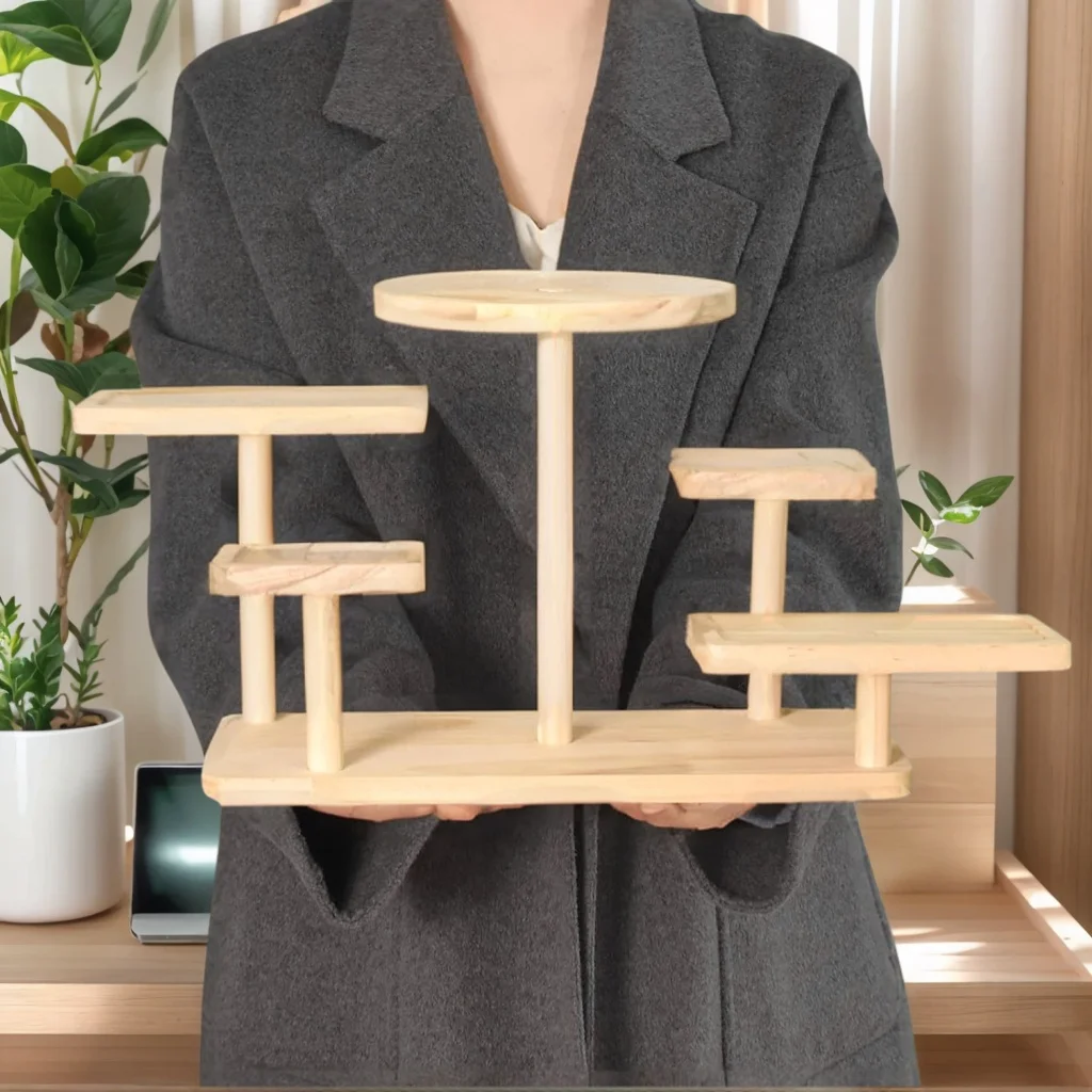 

Деревянные штабелированные полки-органайзер для ювелирных изделий, очков, файлов | Сочный держатель и украшение для дома