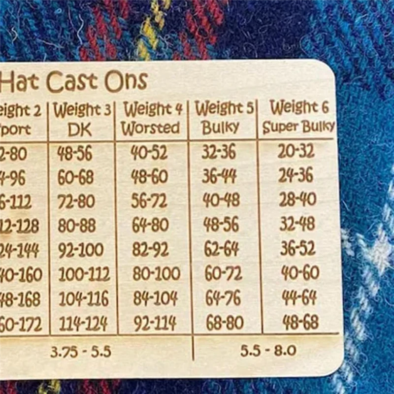 IALJ-3.5 X 5 Inch Easy-Stitch Calculator Untuk Merajut - Alat Pengukur Kayu Buatan Tangan, Ideal Untuk Proyek Topi