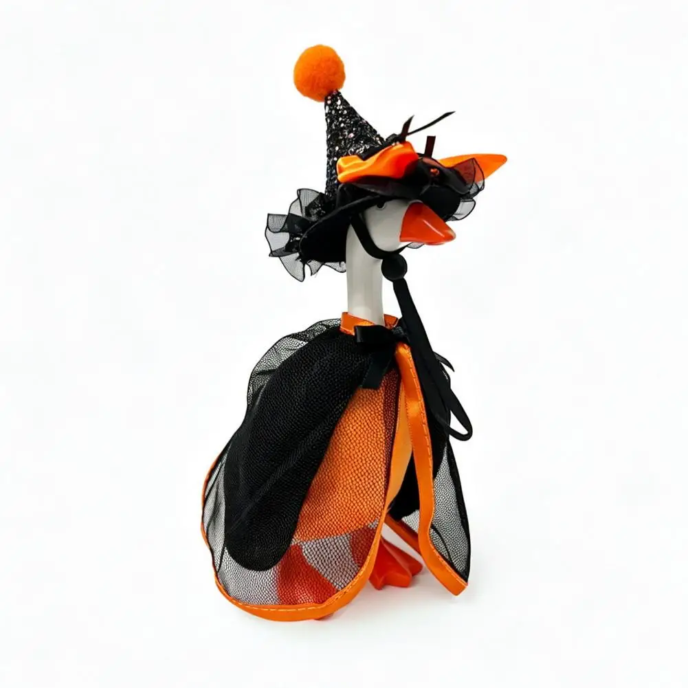 7-inch Goose Decoration Halloween Desk Goose Costume Set Witch Cape Pointed Hat Ghost Hoodie for 7-inch Goose Statue for Statue