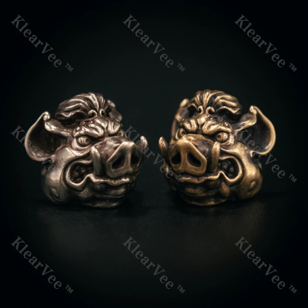 

Brass Pig Outdoor Tool Pendant EDC Backpack Pendant Umbrella Rope Weaving Knife Bead Accessories Car Keychain
