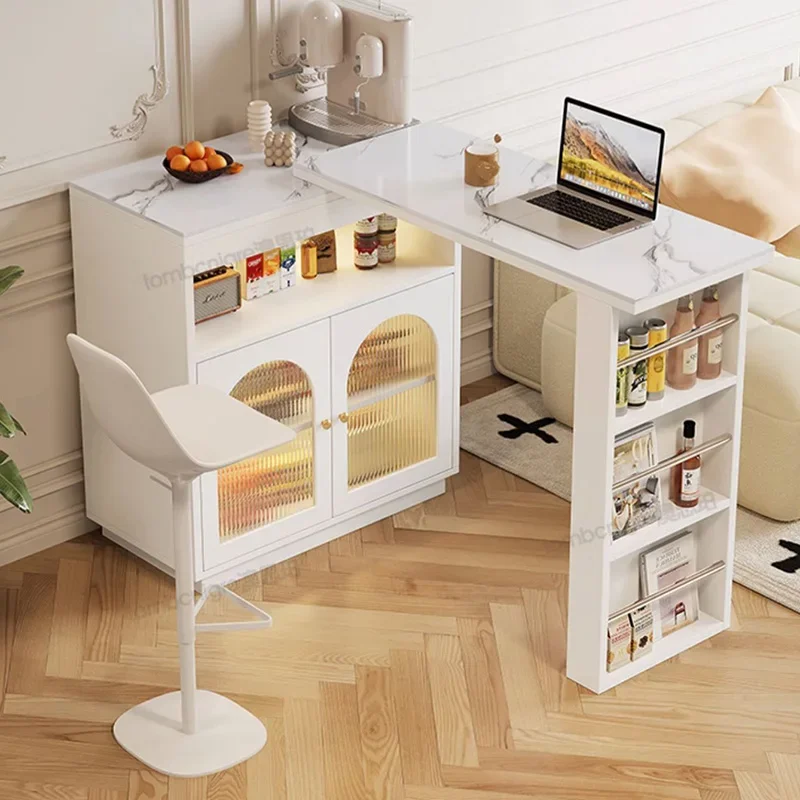 모던 화이트 바 테이블, 미니멀리스트 디자인, 거실 스퀘어 홈 스토리지 커피 테이블, Muebles Para El Hogar 장식