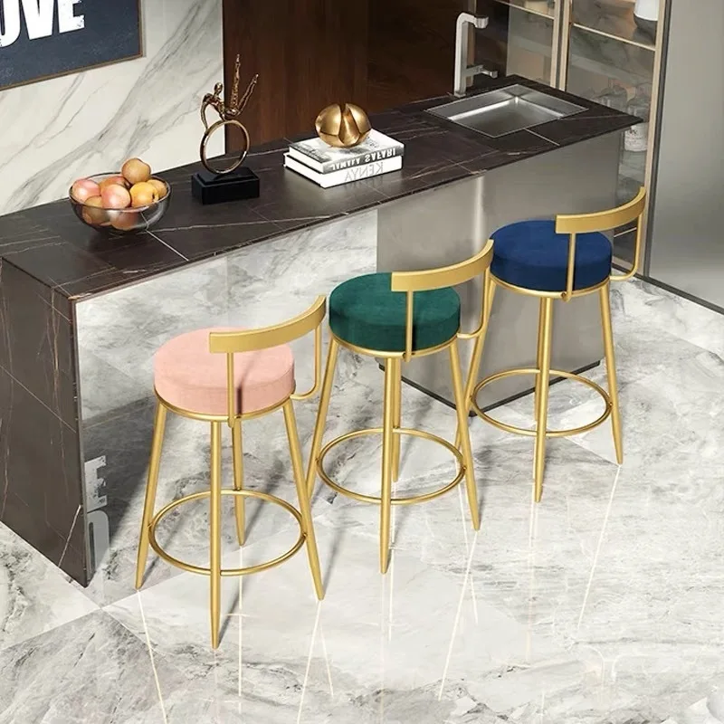 HYS Nordic bar chair, home light luxury high stool, front desk high chair, eyewear store backrest, bar chair