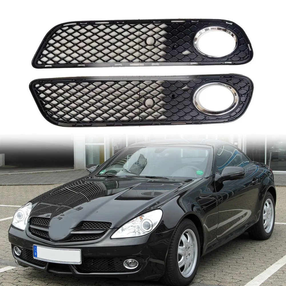 1718800624 Car Right Front Bumper Fog Light Grille Fog Lamp Grill Cover with Chrome Ring for W171 R171 09-11