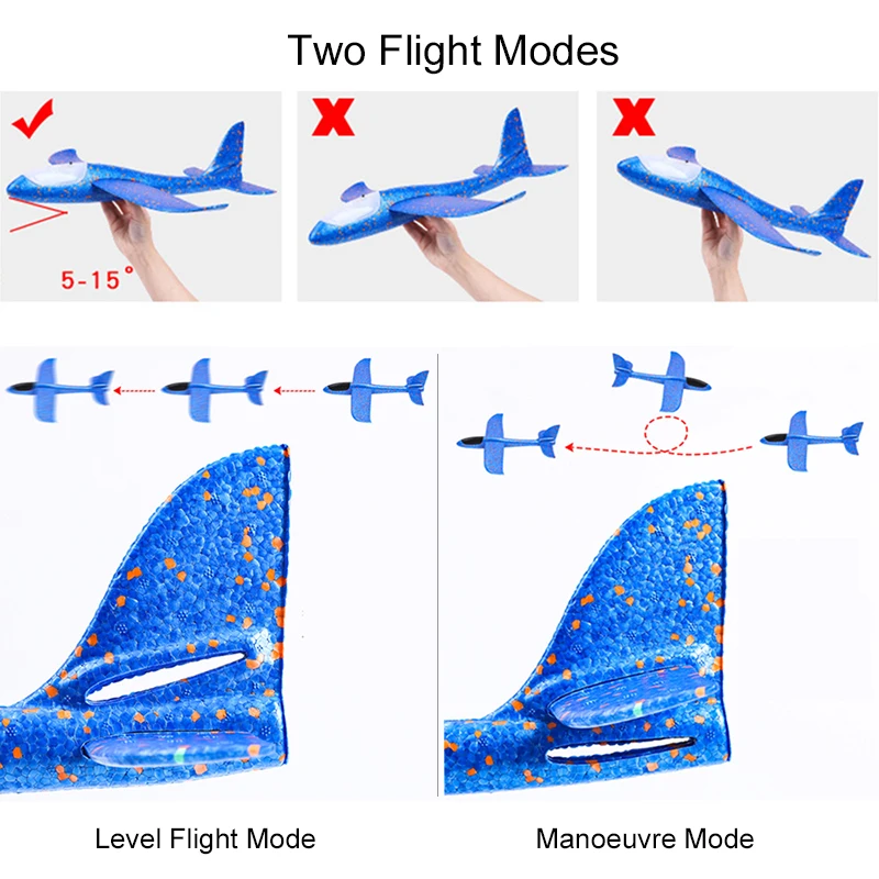 48CM grande schiuma EPP lancio a mano aereo schiuma Gyratory Stunt modello resistente alla pressione aereo giocattoli all\'aperto per ragazzi bambini