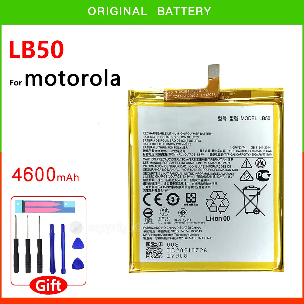 

Original Genuine Batteria LB50 LB 50 Replacement Battery For Motorola Moto LB50 Mobile Phone Batteries 4600mAh+Free Tool Kits