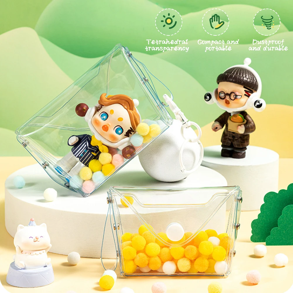 Bubble Mart Baby Walk Bag PVC Transparent Mini Cartoon Doll Pendant Bag Wholesale Handmade Blind Box Storage Bag