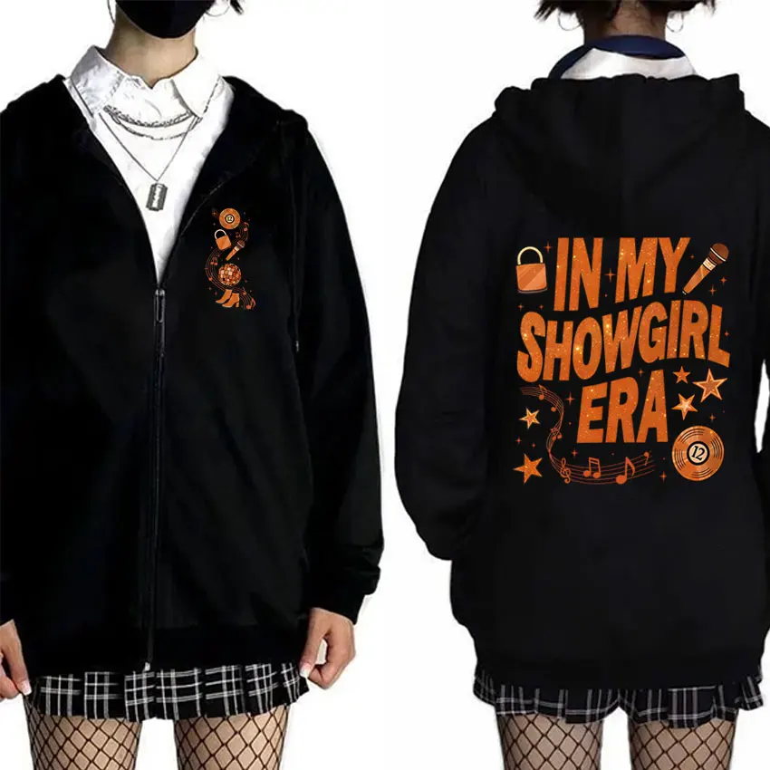 

The Life of A Showgirl Era 2025 Zipper Hoodie Men Women Fashion Oversized Zip Up Jacket Coat Male Casual Vintage Fleece Hoodies