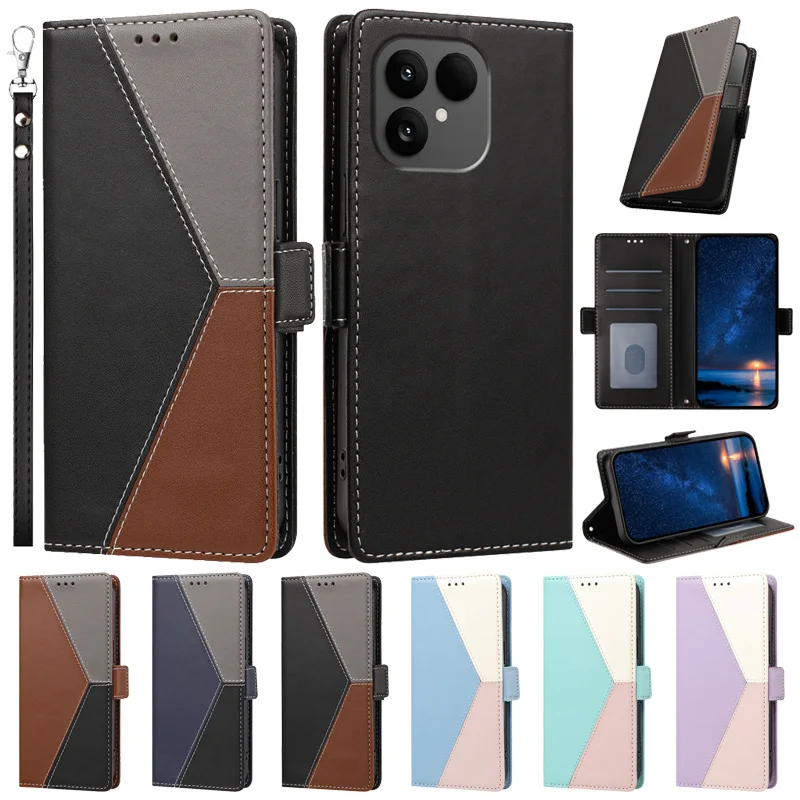 Magnetische Lederhülle für Fairphone 6, Hülle für Funda Fairphone6, Hülle für Fairphone Gen. 6, Brieftasche mit Kartenfächern, Handyhülle