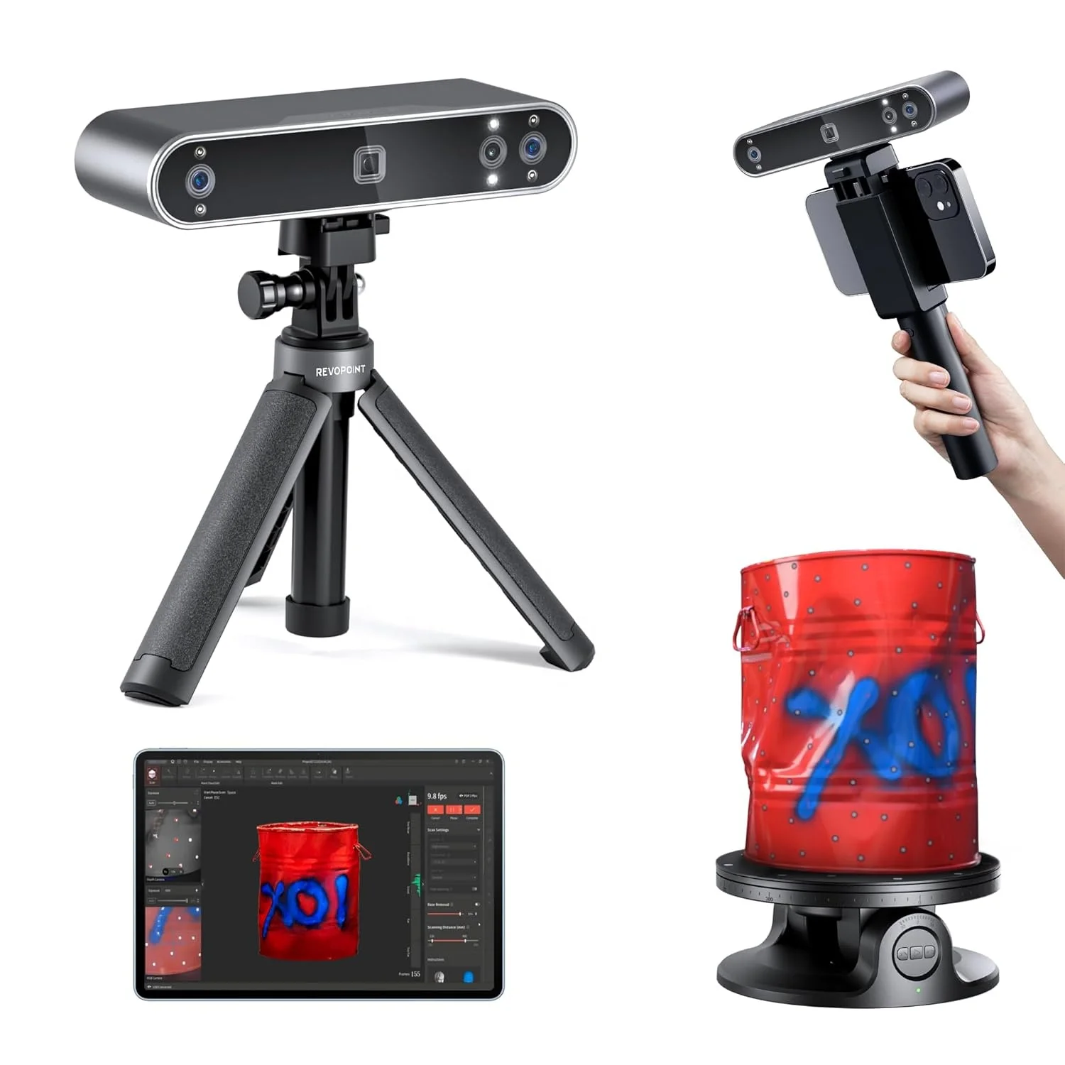 

Revopoint Ready to Ship POP3 Plus High Precision 0.05mm Handheld 3D Laser Scanner for FDM LCD Desktop 3D Printer