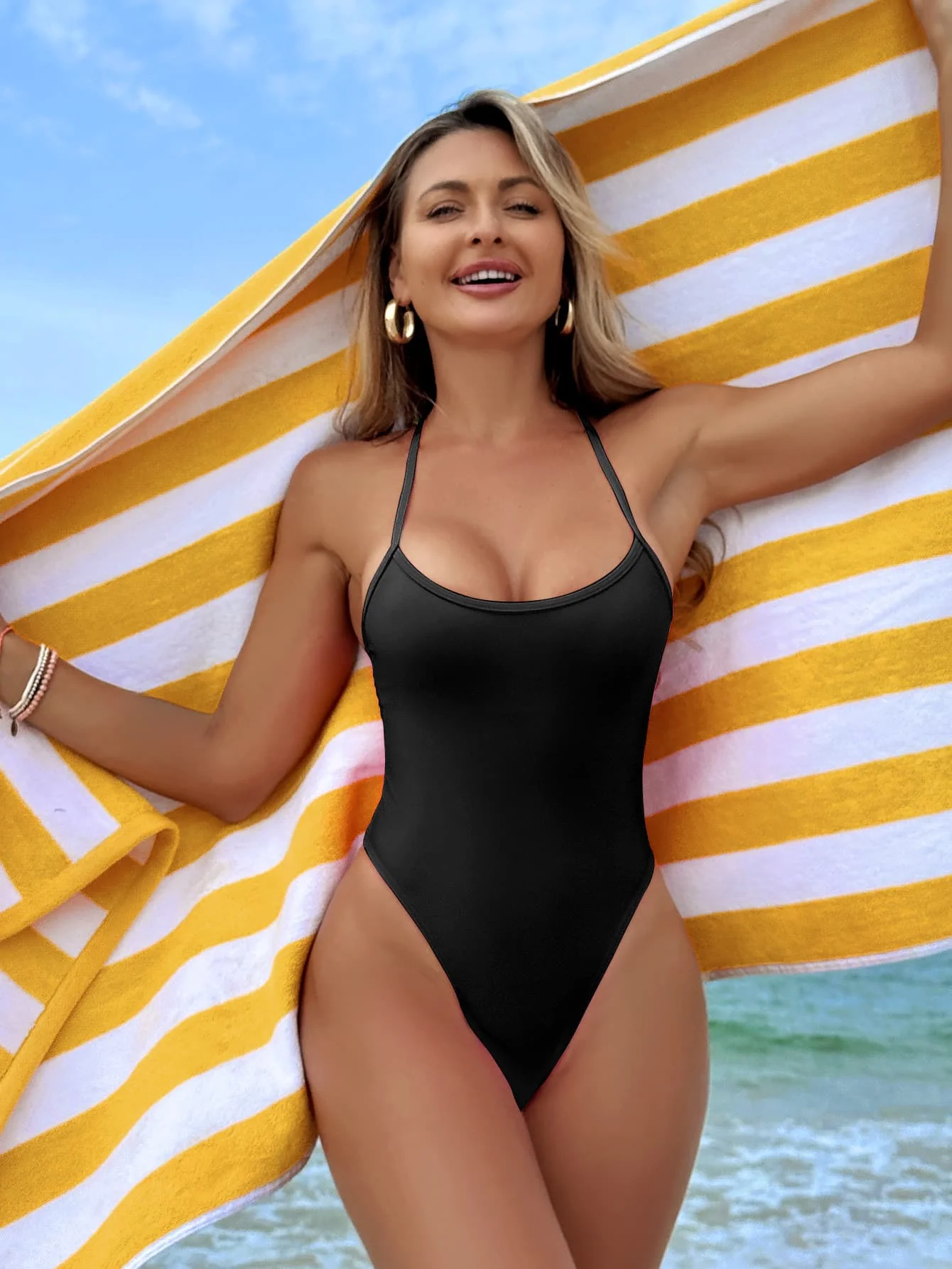 2025 เซ็กซี่ One Piece ชุดว่ายน้ําผู้หญิง Halter Cheeky ชุดว่ายน้ํา Tummy Control ชุดว่ายน้ําว่ายน้ํา Monokini บิกินี่ชุดว่ายน้ําชายหาด