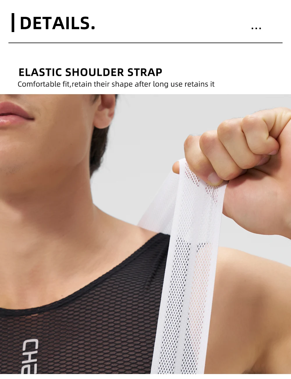 Cheji Herren-Radlerhose mit Trägern – Detail 21
