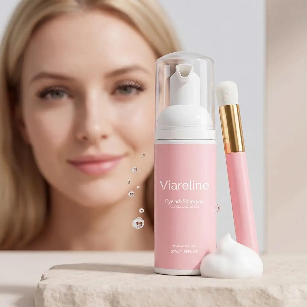 Wimpernreinigungsschaum, sanftes ölfreies Wimpernshampoo, Make-up-Entferner, nicht reizende Augenpflege 50ml – Detail 6