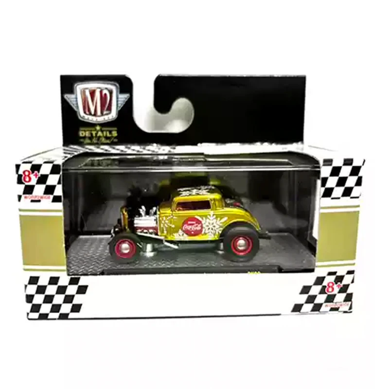 Máquinas M2 1:64 Mello amarillo 1959, modelo de colección limitada de aleación roja especial de Navidad, coche, juguete de regalo de cumpleaños para niños