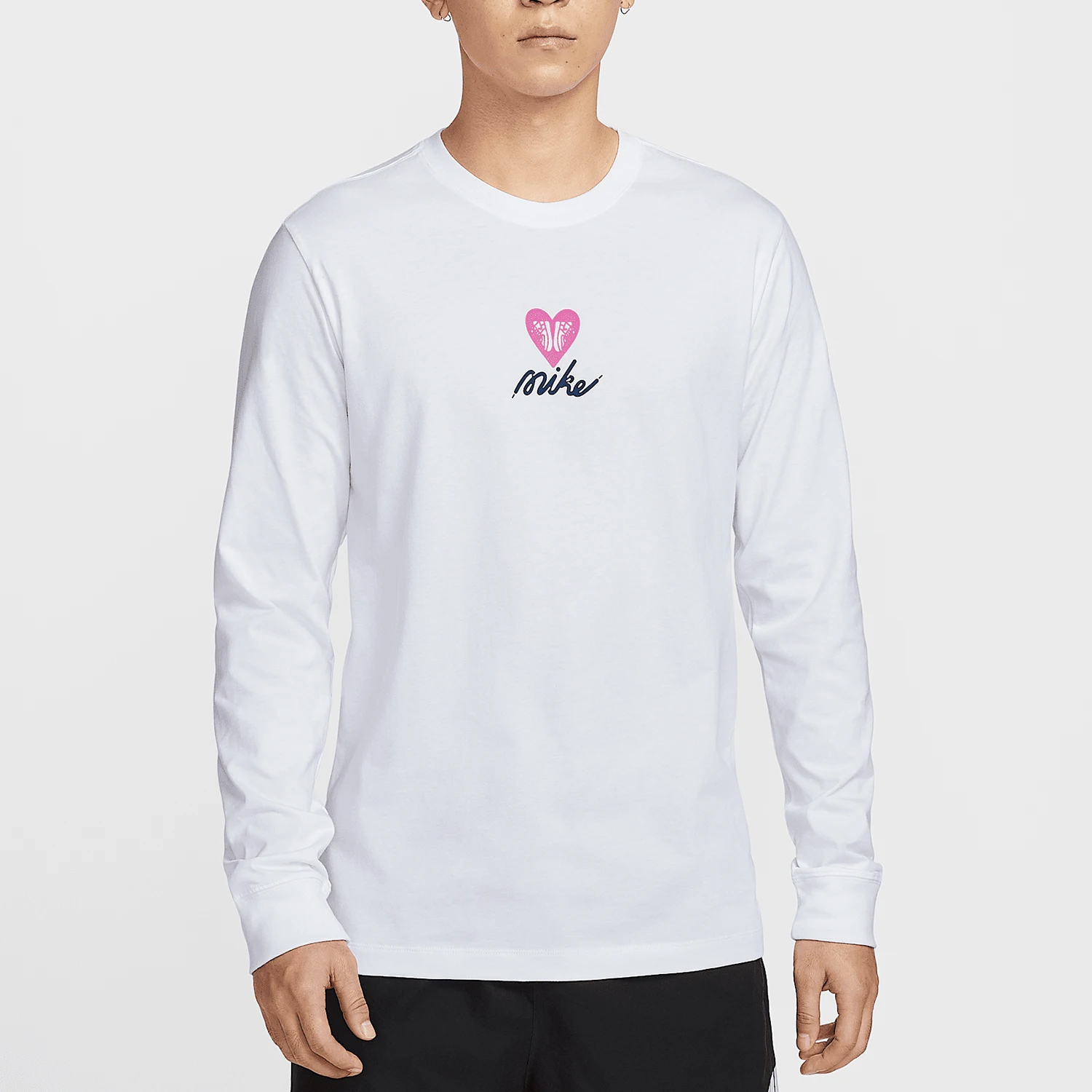 

Nike genuine New Men's Round Neck Simple Casual Print Long Sleeve T-shirt HV9808-100