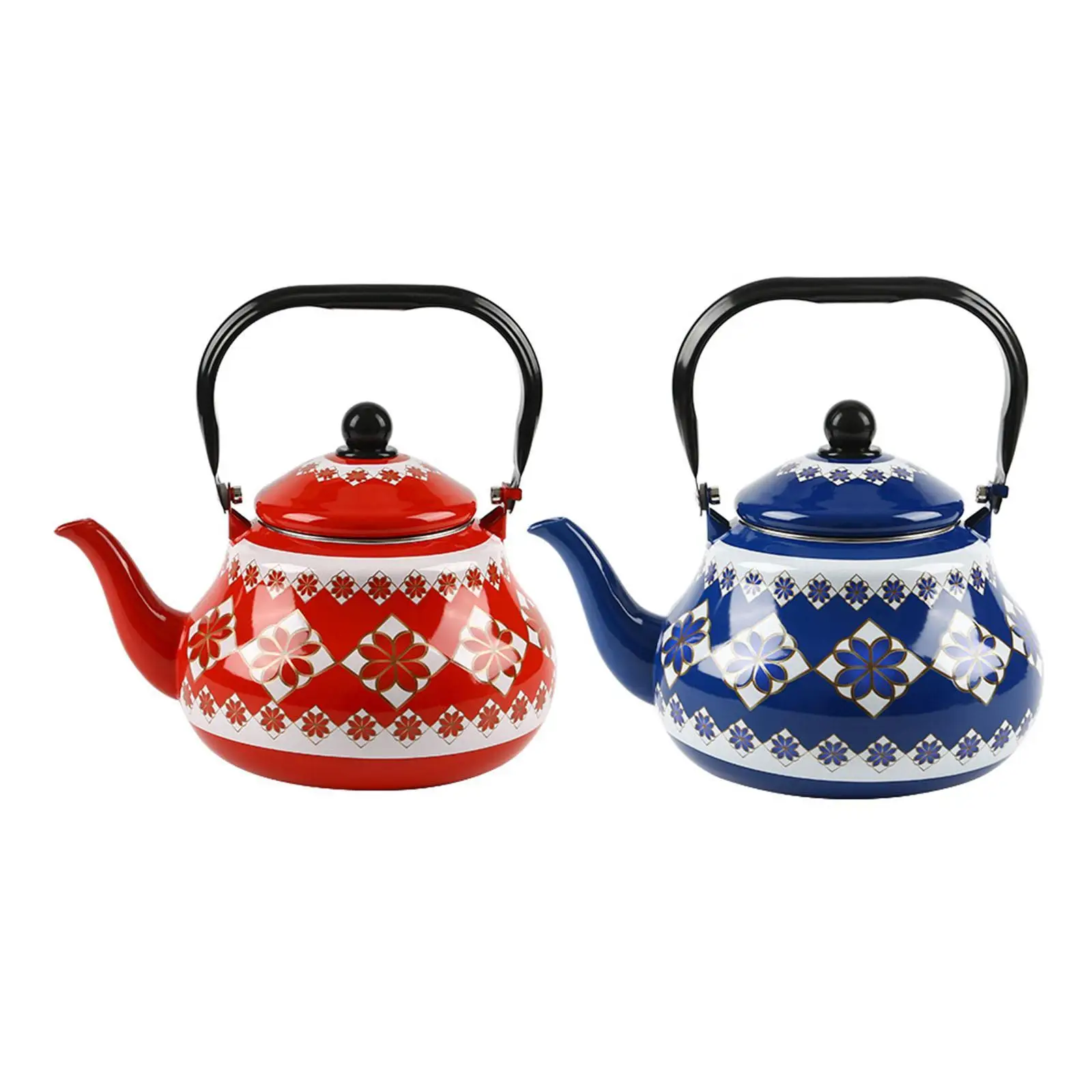 Ceramic Teapot Enamel Kettle Traditional 2500 ml Porcelain Tea Kettles Tea Maker Kettle for Tea House Hotel Outdoor Household