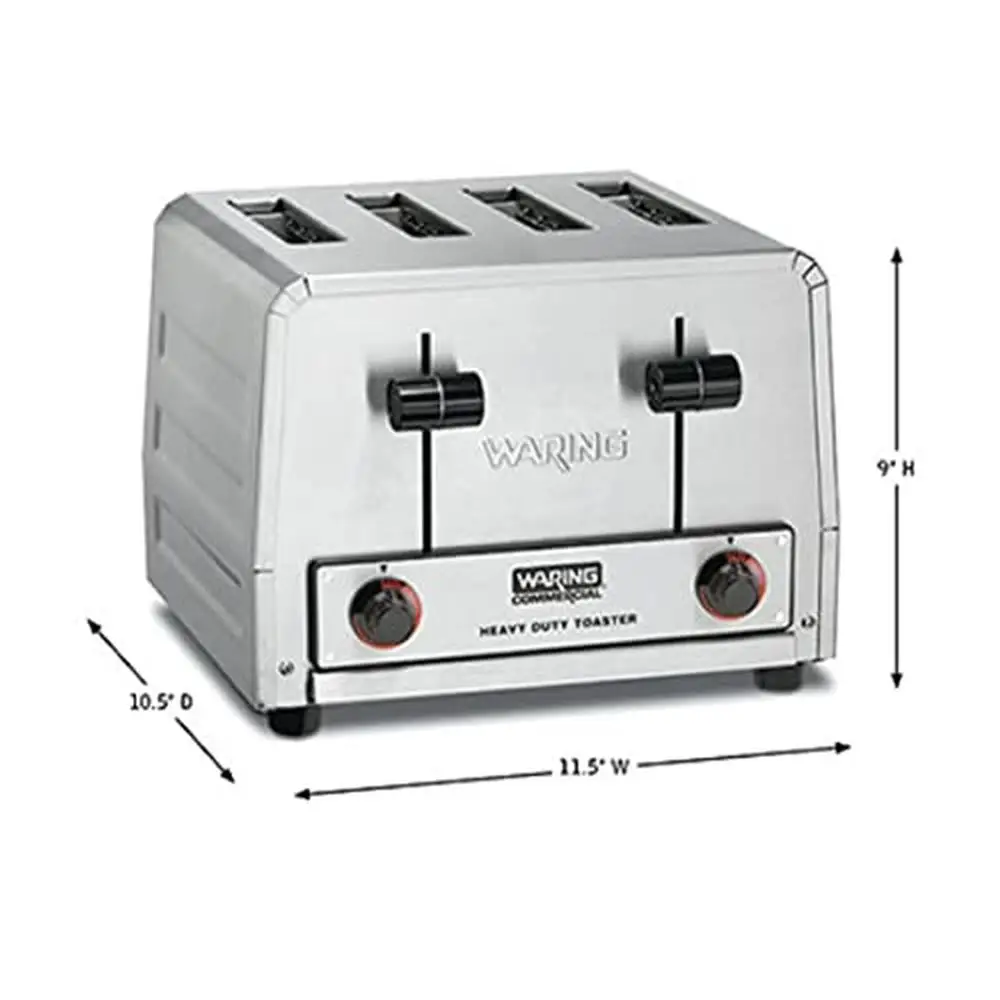 Commercial Pop-Up Toaster Heavy Duty 4-Slice Stainless Steel Electronic Browning Control NSF Certified 2200W Bagel & Bread Use