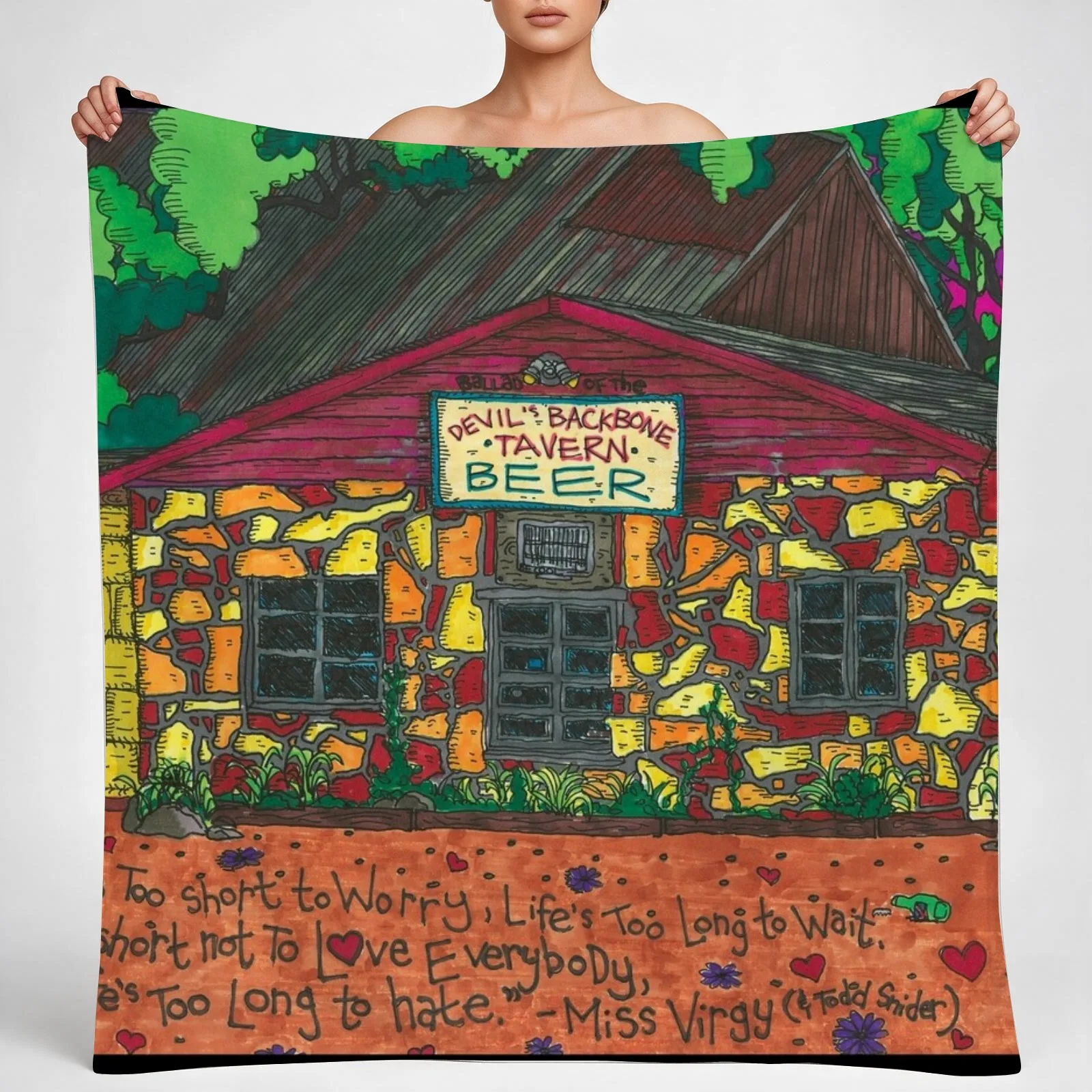 Devil's Backbone Tavern Tribute Throw Blanket couch cozy soft plush fuzzy picnic outdoor blanket