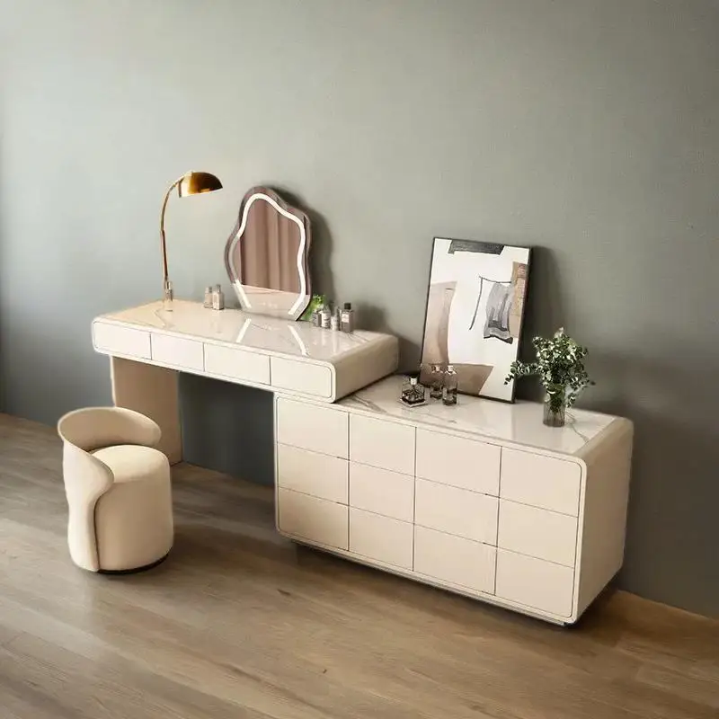 Nordic Furniture Bedroom Storage Cabinet Nail Table Luxury Dressing Items Aesthetic Room Girls Woman Tocadores Bedside Makeup