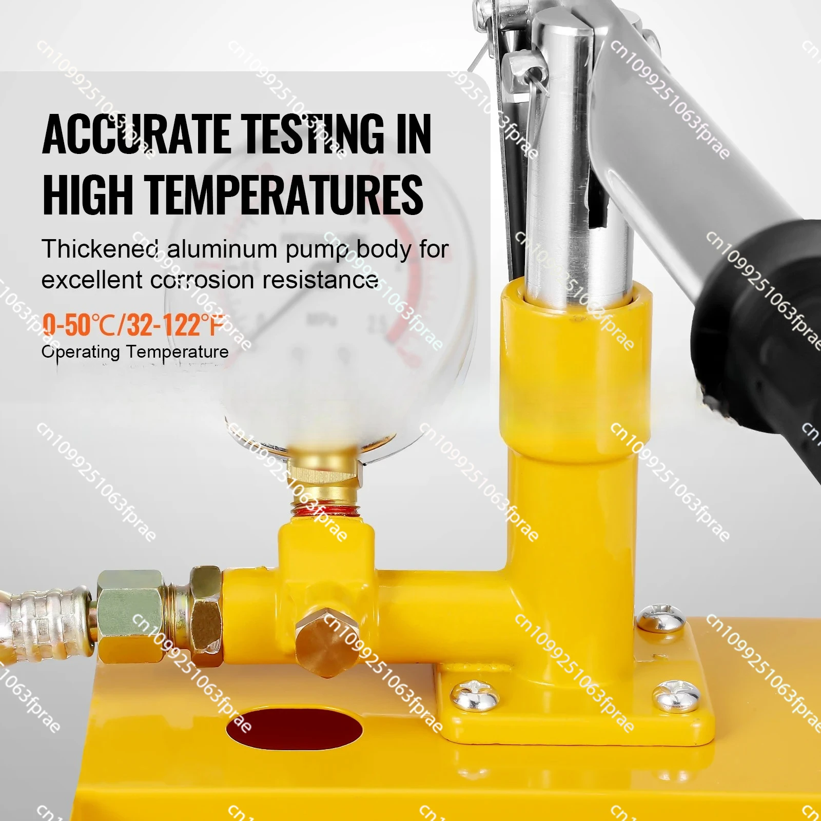 Hydrostatic Test Pump Max 25bar Single/Dual Valve 1.4/2.8 Gal Tank Hydraulic Manual Water Pressure Tester Kit for Pipeline