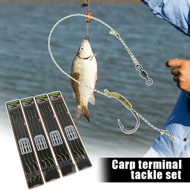 

Carp Fishing Rigs 3Pcs Ready Made Rig 2/4/6/8# Europe Feeder Group Carp Hook Sub-Line Group Carp Fishing Group