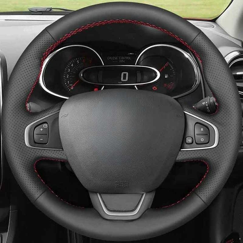 Car Steering Wheel Cover Black Artificial Leather Car Steering Wheel Covers For Renault Clio 4 (IV) Kaptur Captur 2016-2019