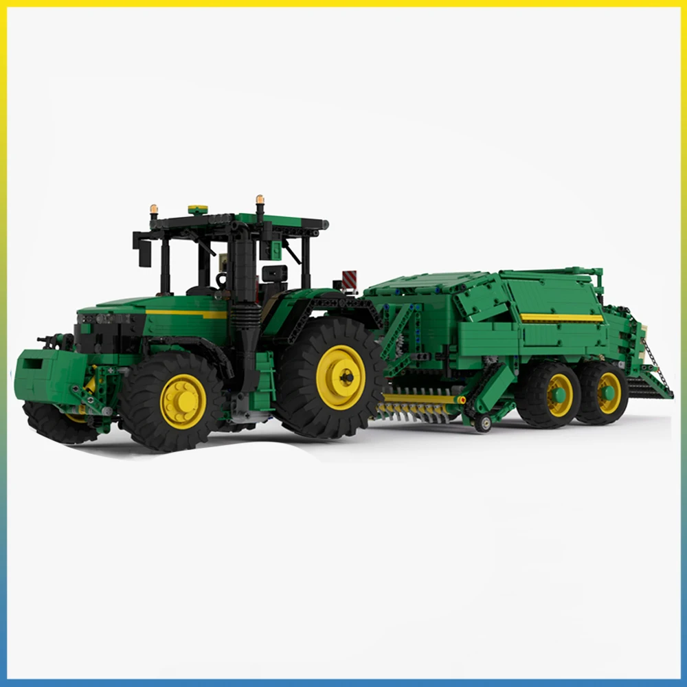 

NEW MOC 1:17 Scale RC John Deered 1424 Tractor Bale Press Kroegering HKD 302 Trailer Model Creative Ideas Toy Technology Blocks