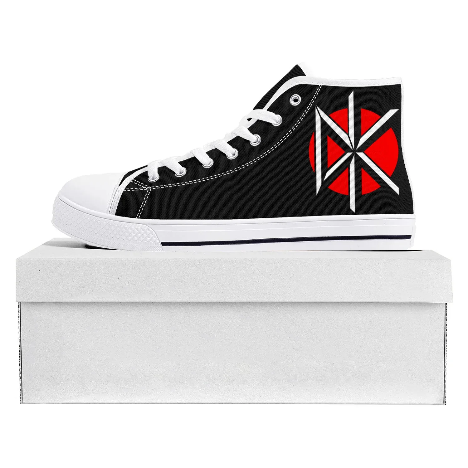 

Dead Rock Band Kennedys High Top High Quality Sneakers Mens Womens Teenager Canvas Sneaker Casual Couple Shoes Custom Shoe White