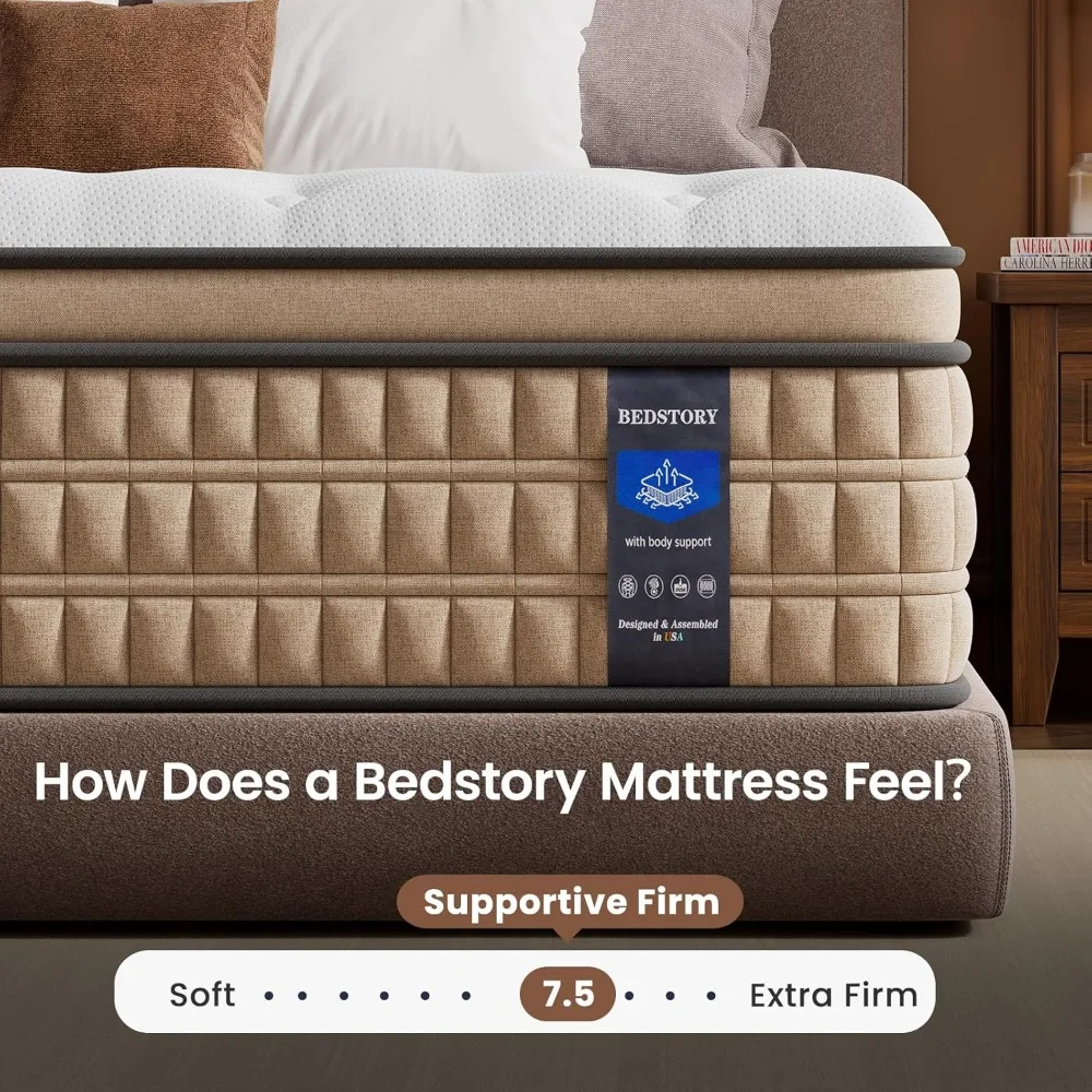

Extra Firm King-size Mattress (14 Inches), Hybrid Mattress, Providing Extra Lumbar and Hip Support, Customizable