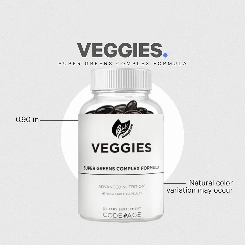 Daily Vegetable Vitamin Supplements, Whole Food Green Complex Vitamin Capsules, Mushroom Complex