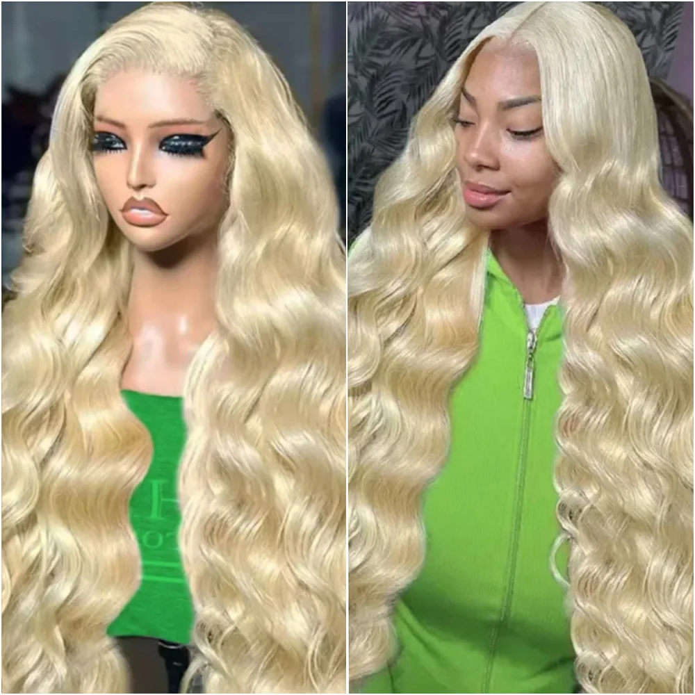 

Парик из натуральных волос 13x6 HD с прозрачной кружевной основой, 613 Body Wave, блонд, 13x4 фронтальный парик для женщин, плотность 220, естественная линия роста волос