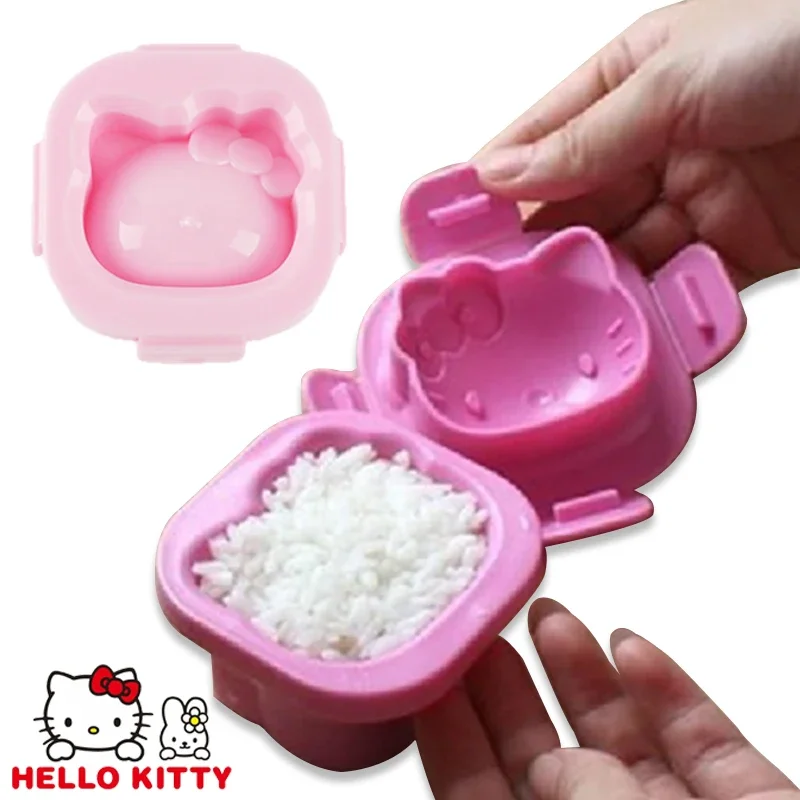 Sanrio Cute Hello Kitty DIY Sushi Mold Food Press Cartoon KT Cat Sushi Maker Mold Japanese Home Kitchen Bento Accessories Tools