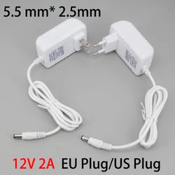 white LED Driver AC 100V-240V to DC 12V 2A Power Supply Adapter Lighting Transformers Switching Converter Charger For LED Strip