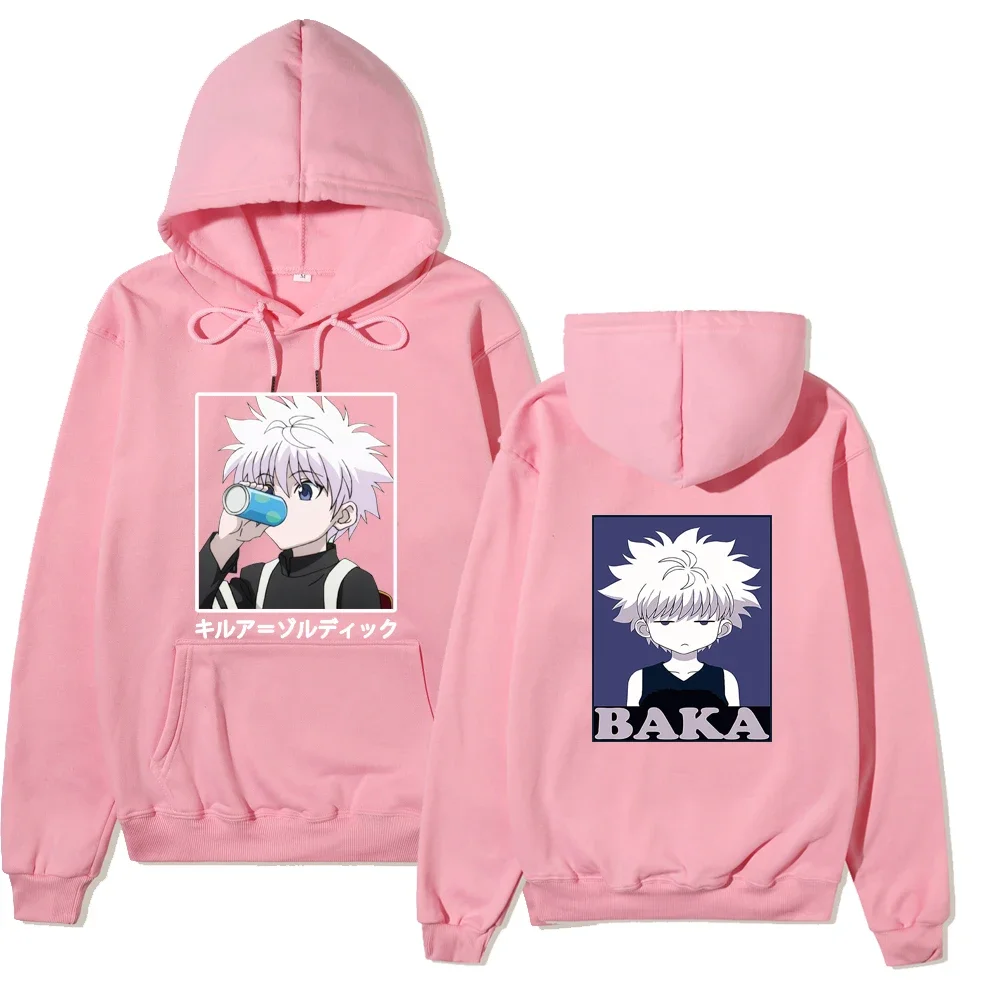 Japanese Anime Funny Killua Eyes Killua HxH Hoodies 2021 Winter Japan Style Hunter X Hunter Sweatshirts Streetwear for Women/men