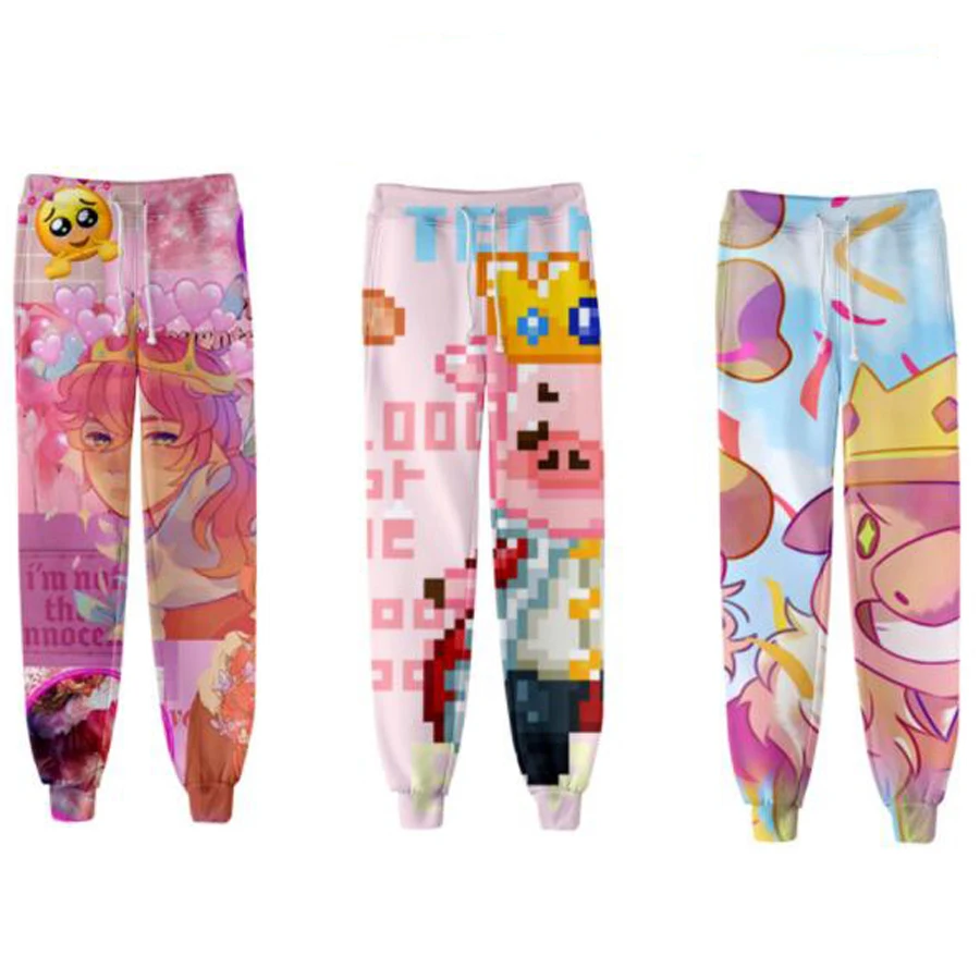 

Cute Technoblade Merch 3D Print Joggers Pants Men Women Funny Cartoon Sweatpants Sports Fitness Loose Hip Hop Trousers Dropship