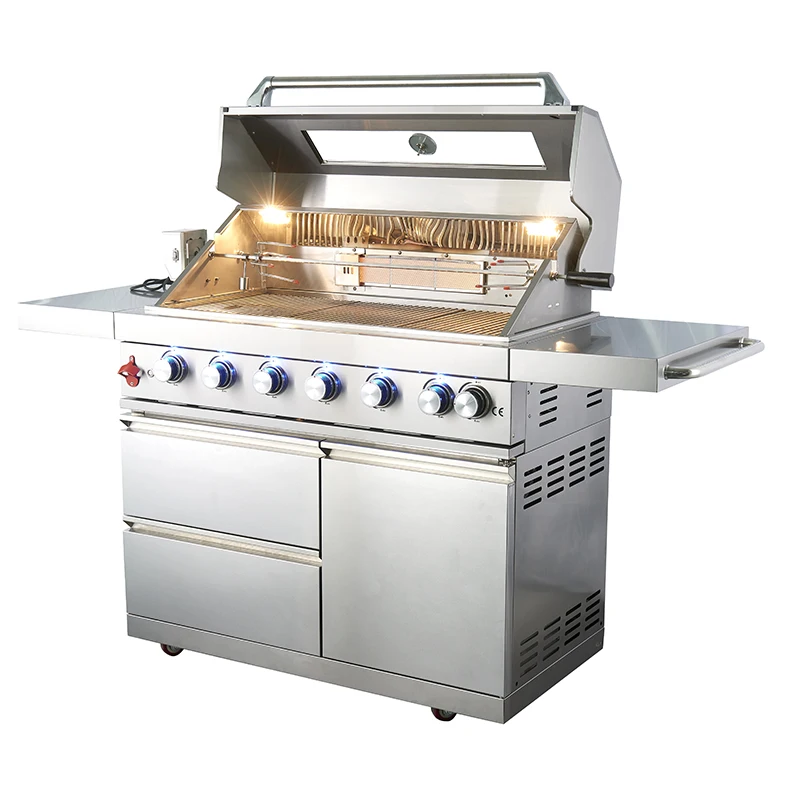 

STLFOutdoor Freestanding Gas BBQ Grill with Infrared Back Burner and Side Table for Outdoor Entertaining