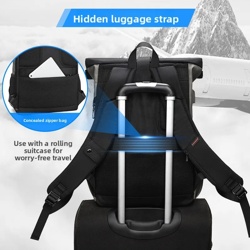 Dual-shoulder bag, fashionable and lightweight business computer bag, large capacity, wear-resistant and waterproof travel bag