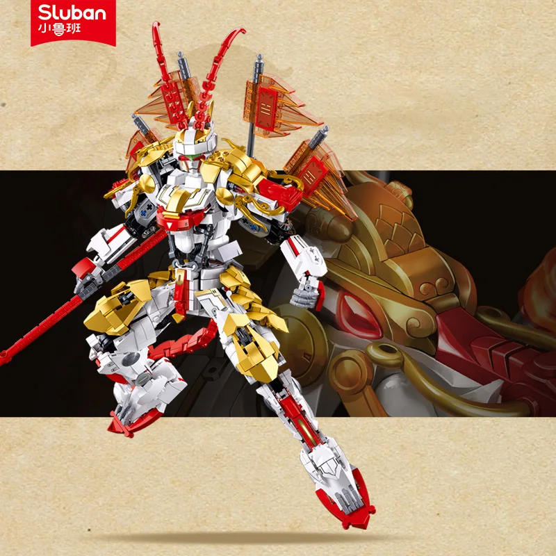 

Sluban Mech series 1048PCS Monkey King Deformed Mech puzzle toys Display children's building blocks toy birthday gift