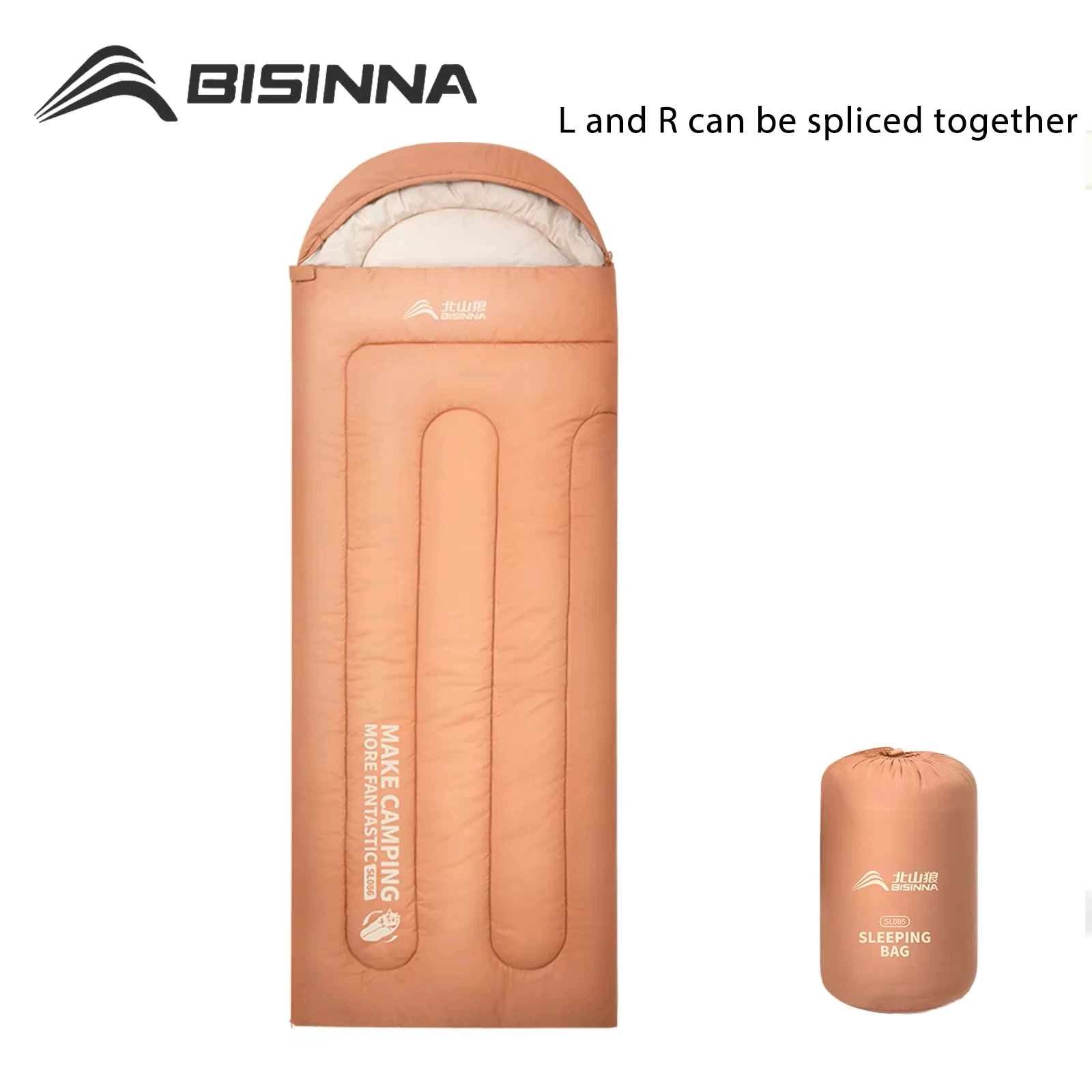 BISINNA saco de dormir grueso adulto individual portátil al aire libre Camping invierno frío y cálido se puede empalmar doble edredón