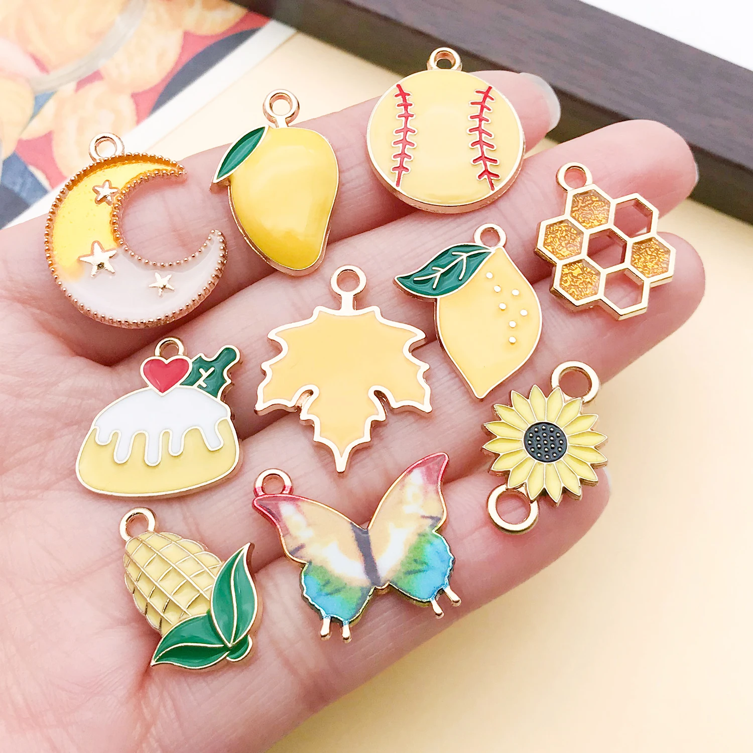 10/20pcs Enamel Charms Alloy Various Styles Pendants
