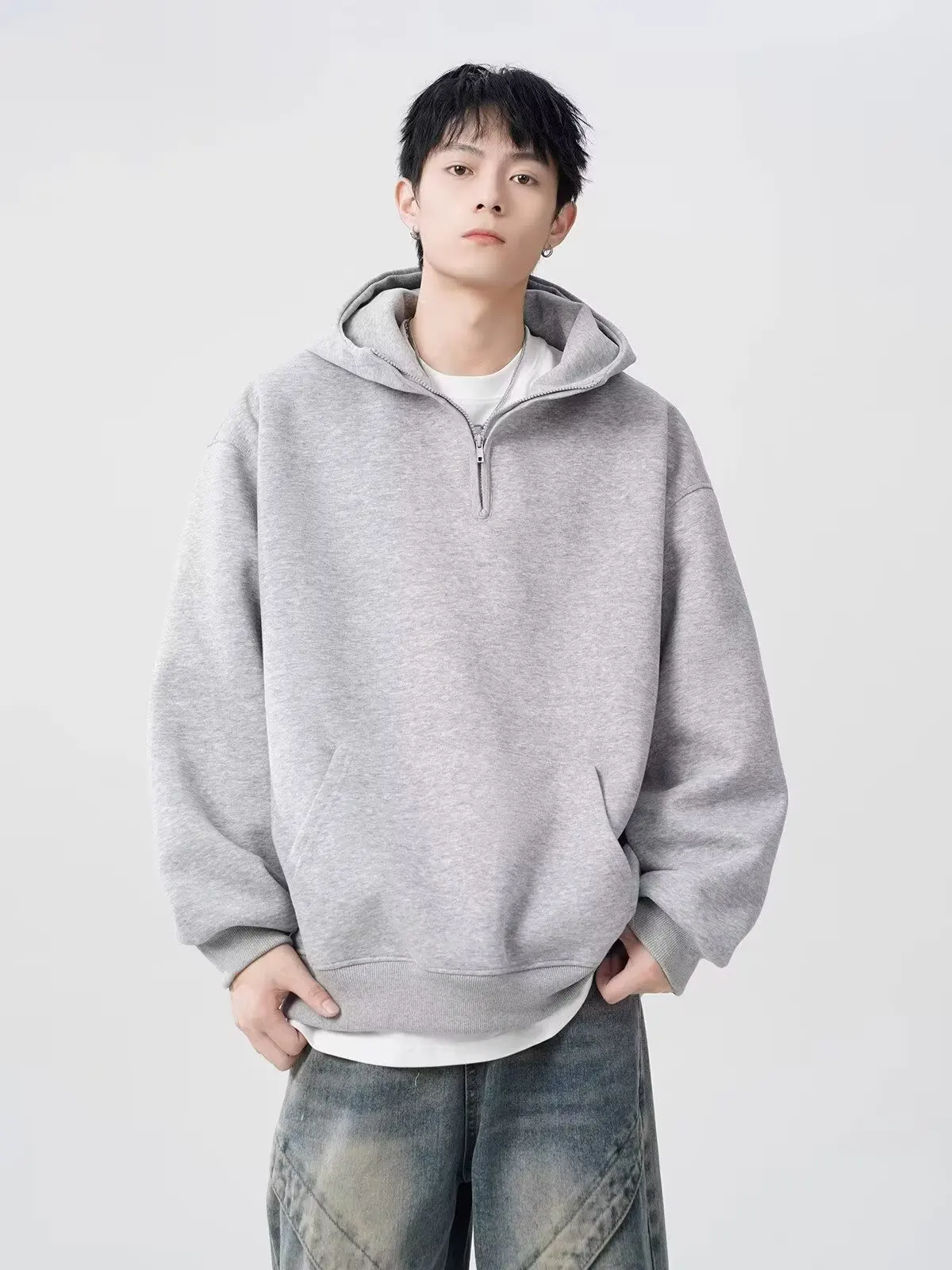 Style Trendy Hoodie For Men, Spring And Autumn,   Simple Loose Casual Versatile Jacket Top