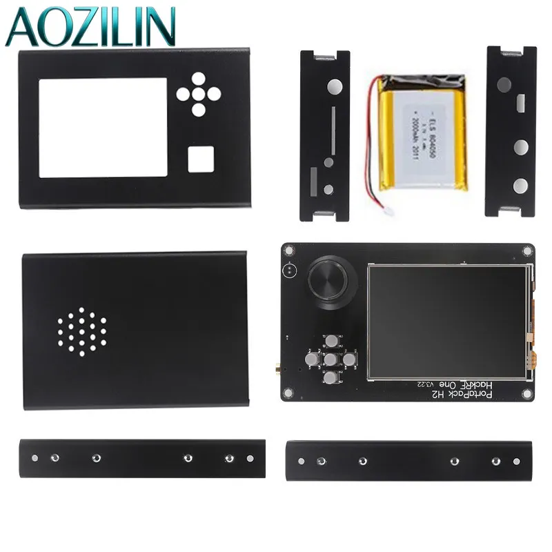 AOZILIN SDR Radio Set PortaPack H2 Display Aluminum Alloy Shell for 1MHz-6GHz Transceiver