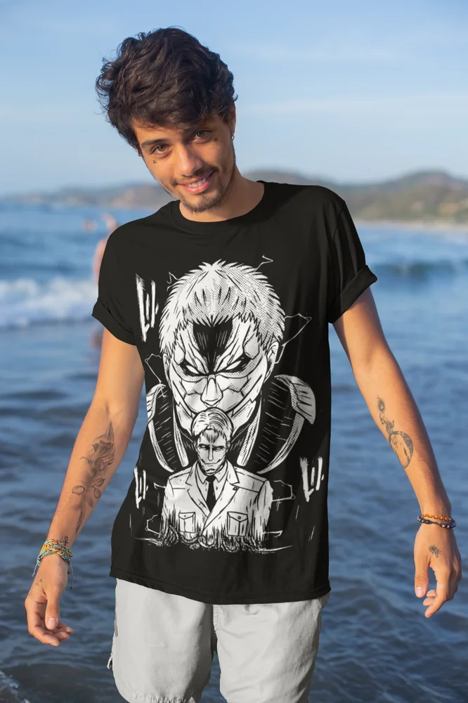 Anime Attack on Titan Armoured Titan Reiner  Manga T-Shirt Soft Tee